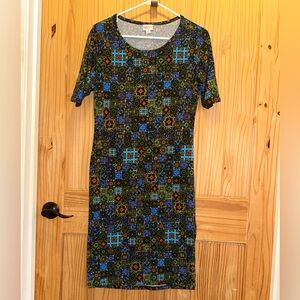 LuLaRoe Multicolor Geometric Midi Dress